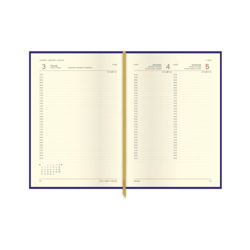 Duplex A5 napi türkiz-kék határidőnapló - 2026