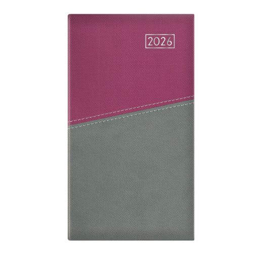 Duplex álló zsebnaptár lila-szürke - 2026