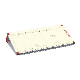   Jegyzettömbös asztali naptár bordó fekvő táblával - 2026