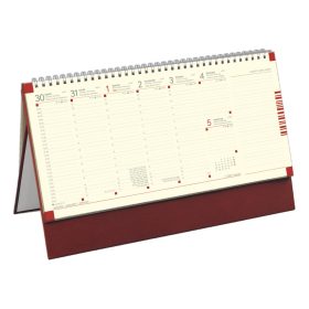   Jegyzettömbös asztali naptár bordó álló táblával - 2026