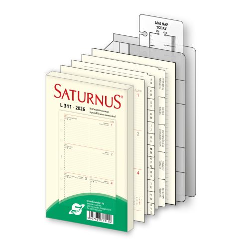 L228 Saturnus kalendárium zöld műbőr - 2026