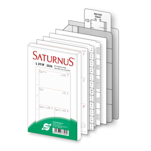 L418 Saturnus kalendárium bordó újrahasznosított bőr kalendárium - 2026