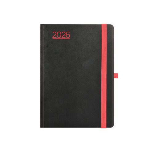 Nero A5 heti határidőnapló fekete-piros - 2026