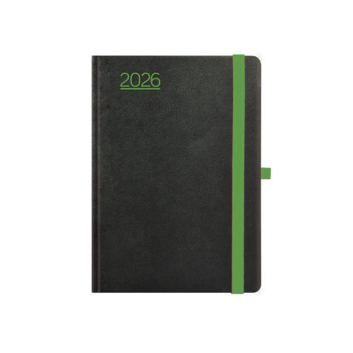 Nero A5 heti határidőnapló fekete-zöld - 2026
