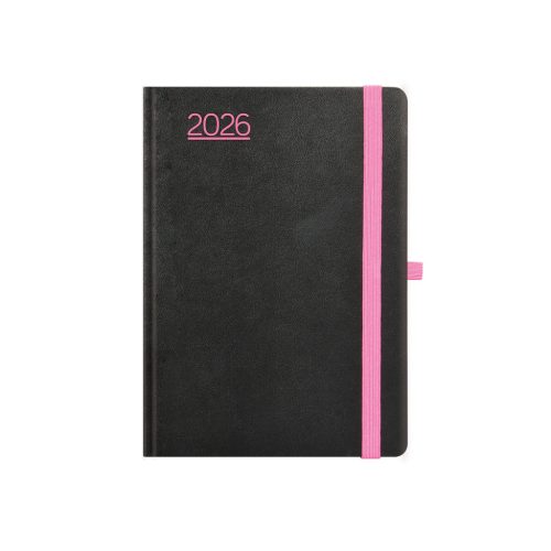 Nero A5 heti határidőnapló fekete-pink - 2026