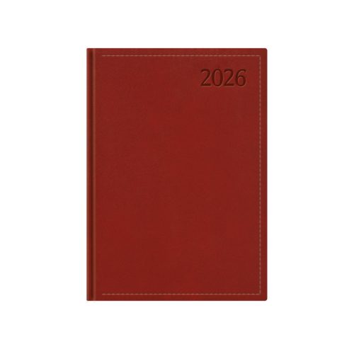 Traditional A5 heti határidőnapló bordó - 2026