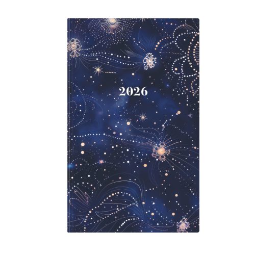 Joy keskenyített A5 heti határidőnapló galaxis - 2026