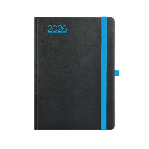 Nero A5 napi határidőnapló fekete-kék - 2026