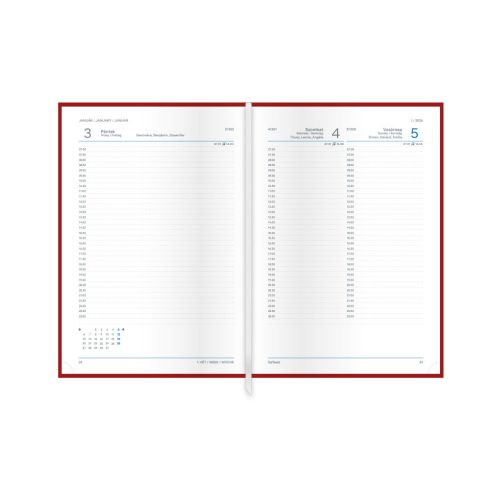 Traditional A5 napi határidőnapló zöld - 2026