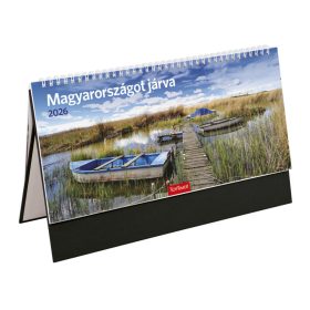   Magyarországot járva asztali naptár fekete álló táblával - 2026
