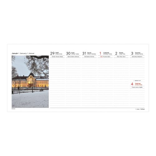 Magyarországot járva asztali naptár zöld álló táblával - 2026