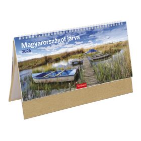   Magyarországot járva asztali naptár bézs álló táblával - 2026