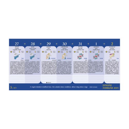 Holdnaptár,fehér álló kartontáblával - 2026