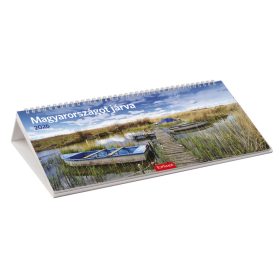   Magyarországot járva asztali naptár fehér fekvő táblával - 2026