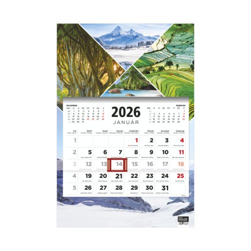 T081 Speditőrnaptár 1 tömbös, Évszakok hátkartonnal - 2026