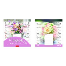 Virágok mágneses falinaptár - 2026