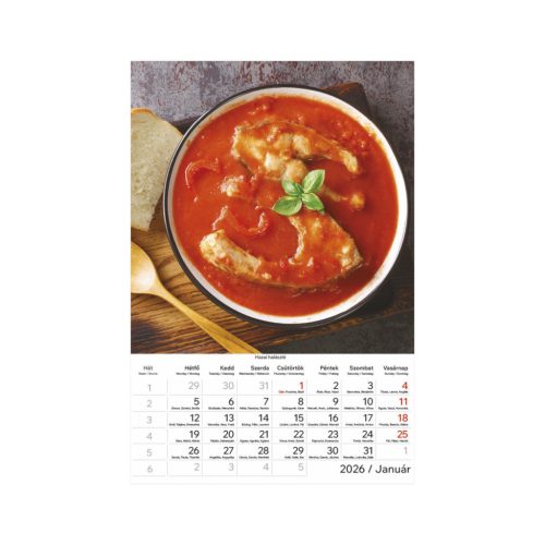 Ételreceptek falinaptár - 2026