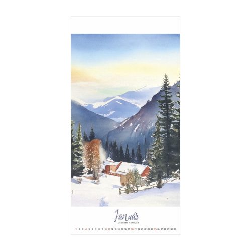 Aquarelle vibe falinaptár - 2026
