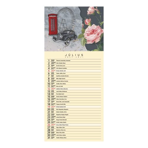 Vintage falinaptár - 2026