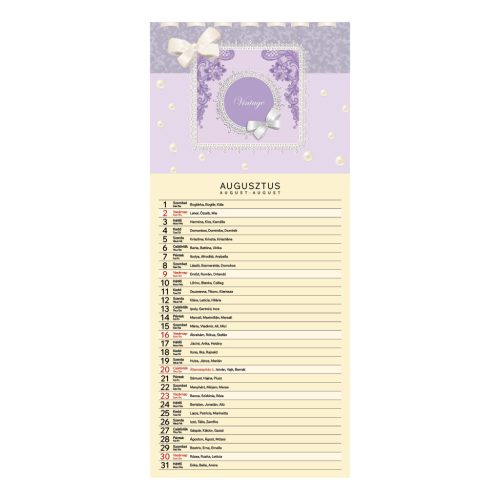 Vintage falinaptár - 2026