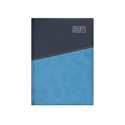 Duplex A5 napi kék-világoskék határidőnapló - 2027