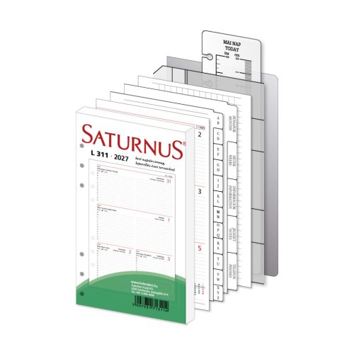 L418 Saturnus kalendárium bordó újrahasznosított bőr kalendárium - 2027
