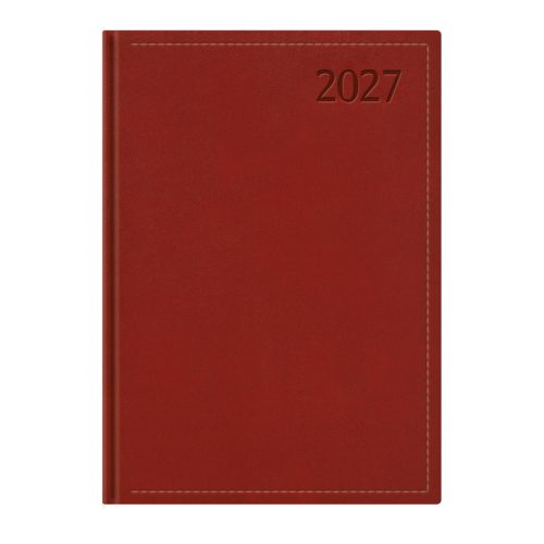 Traditional A4 heti határidőnapló bordó - 2027