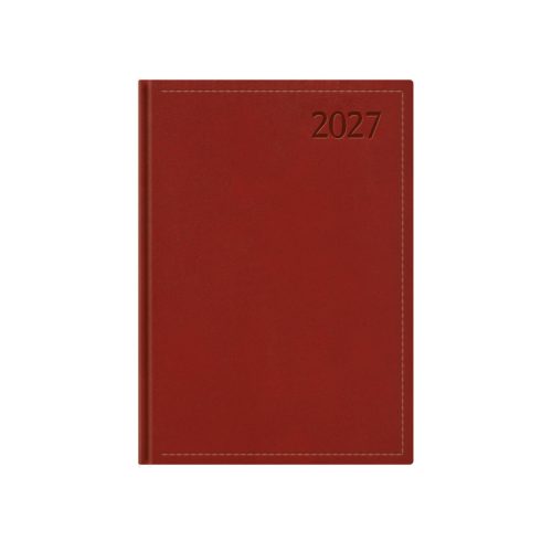 Traditional A5 napi határidőnapló bordó - 2027
