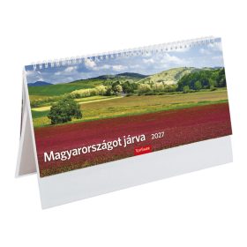   Magyarországot járva asztali naptár fehér álló táblával - 2027
