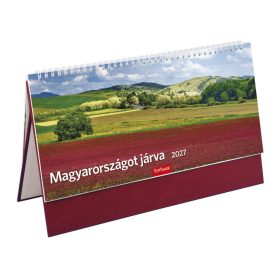   Magyarországot járva asztali naptár bordó álló táblával - 2027