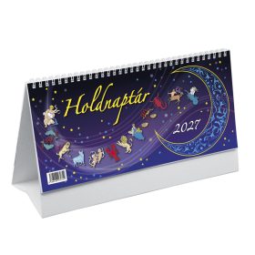 Holdnaptár, fehér álló kartontáblával - 2027