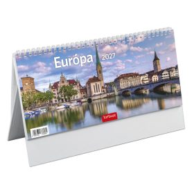   Európa asztali naptár fehér álló papírtáblával - 2027