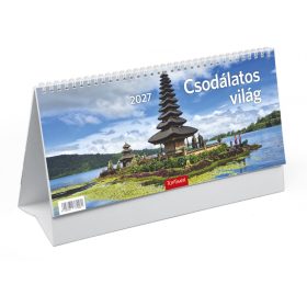   Csodálatos világ asztali naptár fehér álló kartontáblával - 2027