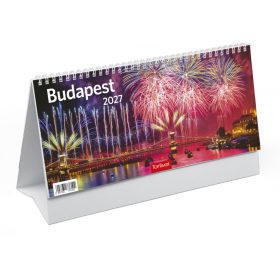   Budapest asztali naptár fehér álló kartontáblával - 2027