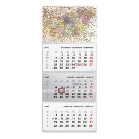   T074 Speditőrnaptár 3 tömbös, Magyarország térkép fejkartonnal - 2027