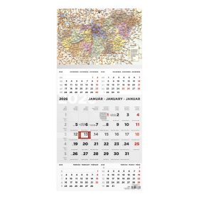   T076 Speditőrnaptár 1 tömbös, Magyarország térkép fejkartonnal - 2027