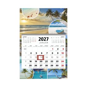 T081 Speditőrnaptár 1 tömbös, Beach hátkartonnal - 2027