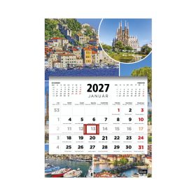   T081 Speditőrnaptár 1 tömbös, Városok hátkartonnal - 2027